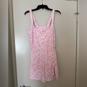 Floral Pink Sleeveless Dress